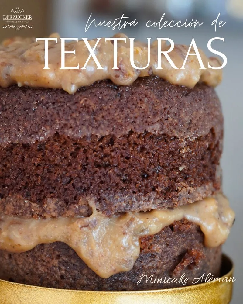 Post de Derzucker de la colección de texturas, con el minicake alemán en corte
